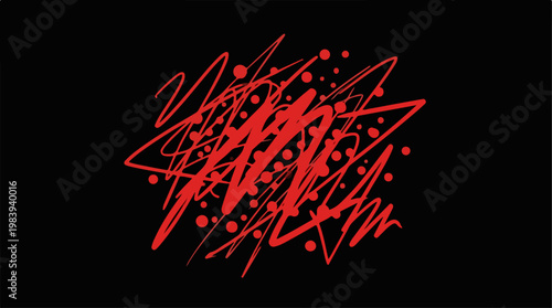 Red Graffiti Art on Black.