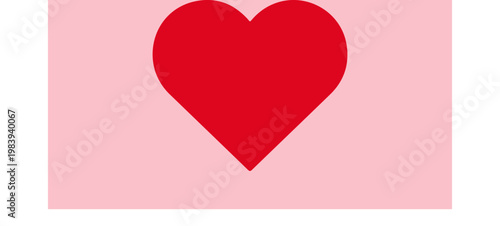 Red Heart on Pink Background.