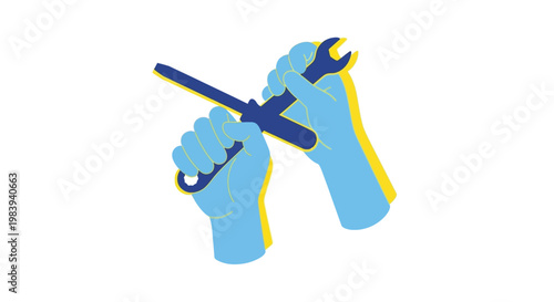 Gloved hands with scalpel.