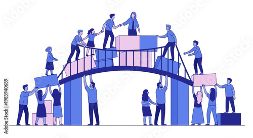 People Building Bridge Together Team.
