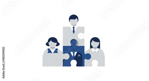 Business Teamwork Puzzle Pieces.