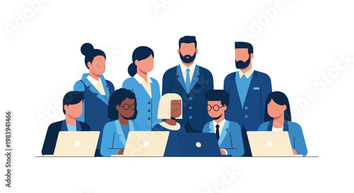 Business Team With Laptops Meeting.