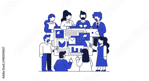 Diverse group of people working.