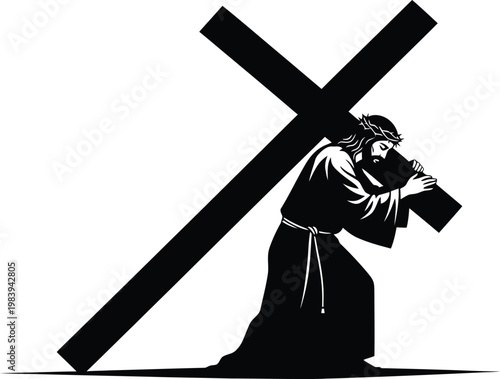 Jesus Carrying Cross Silhouette