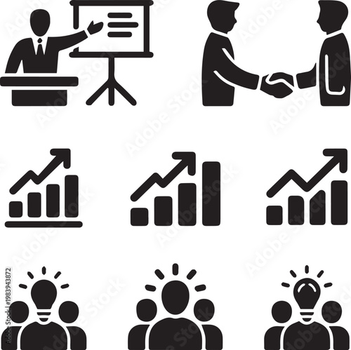 Black and white of diverse people in office and social settings office workers business people