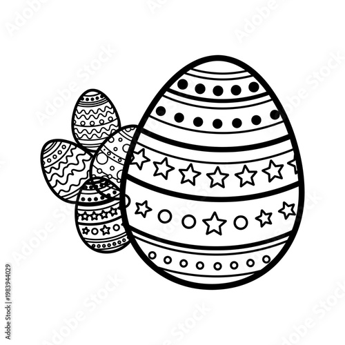 group of decorated easter eggs with intricate patterns and festive designs