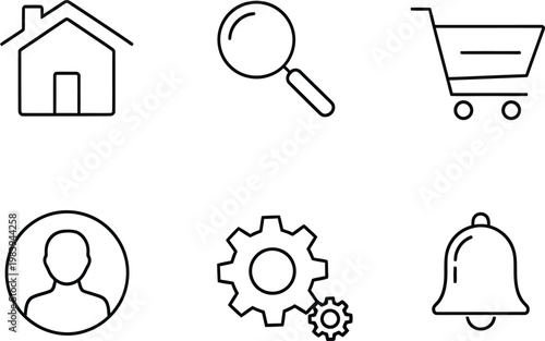 Shopping House User Profile Settings Icons