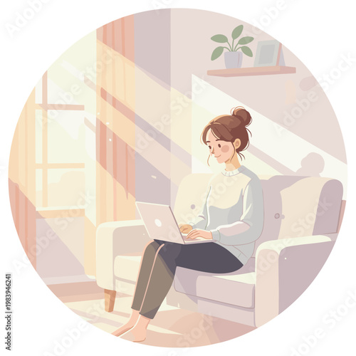 Conceptual vector illustration of a working woman.