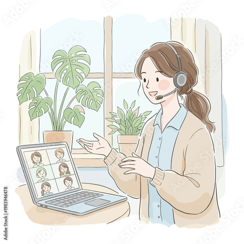 Conceptual vector illustration of a working woman.
