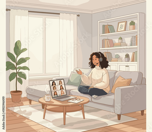 Conceptual vector illustration of a working woman.