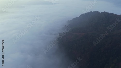 Aerial View of Mountain Valley Landscape in Meghalaya India