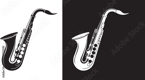 alto saxophone musical instrument icon illustration for band performance design