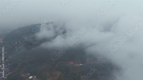 Aerial View of Fog Covered Hills in Aalo Arunachal Pradesh India