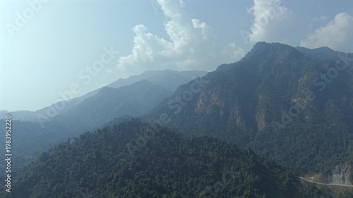 Aerial View of Layered Mountains in Arunachal Pradesh India