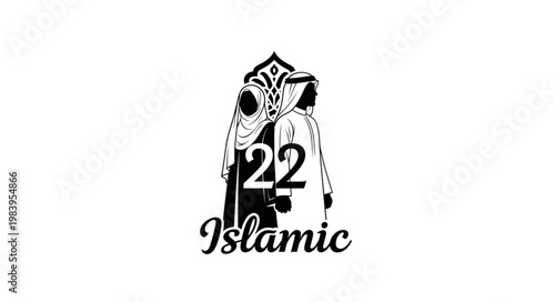 Islamic Art Illustration Depicting Religious Symbolism and Culture.