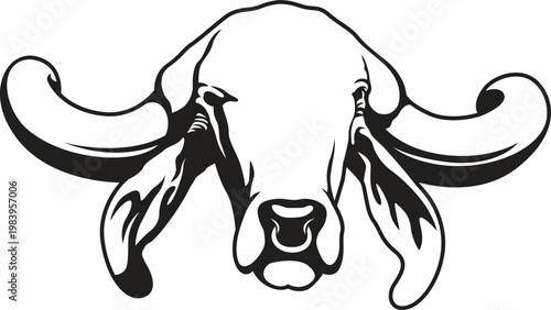 brahman cow logo, vector logo.