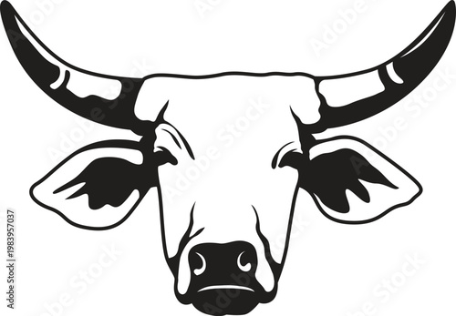 brahman cow logo, vector logo.