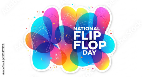 Abstract national flip flop day with colorful overlapping shapes