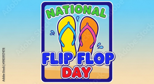 Brightly colored flip flops for National Flip Flop Day