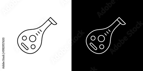 Musical instrument icon in outline style with abstract design elements