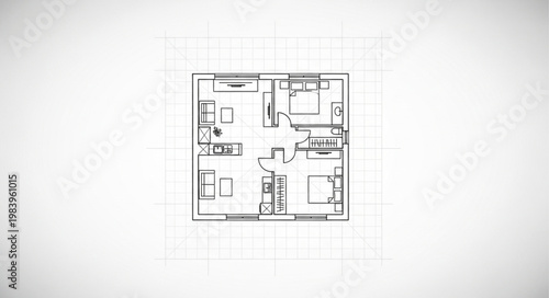 Architectural floor plan drawing of a residential building.
