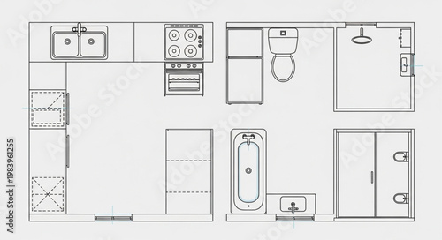 Architectural floor plan of a small apartment layout.