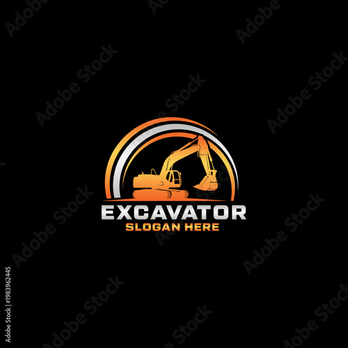 Yellow Excavator Heavy Industry Machine.