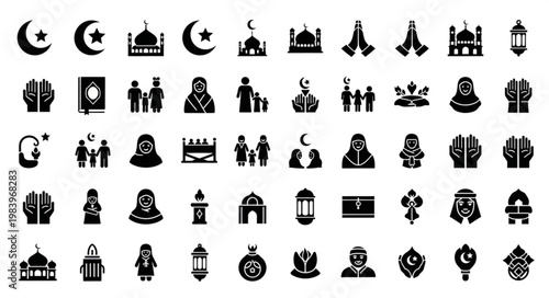 Islamic Icons Collection - A Comprehensive Set of Religious Symbols.