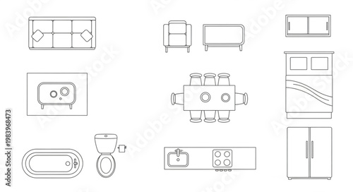 Architectural Drawings of Furniture and Fixtures.