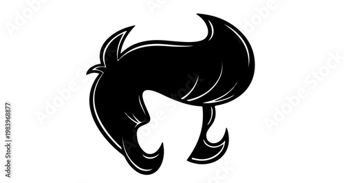 Professional Pompadour Hairstyle Icon Vector with Transparent Background