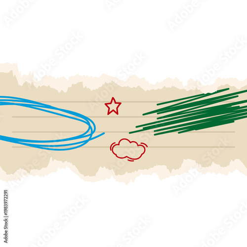 Scribble Torn Paper Illustration