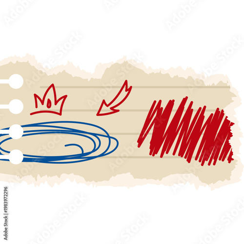 Scribble Torn Paper Illustration