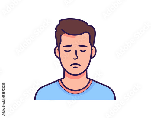 burnout emotion icon, exhausted tired face