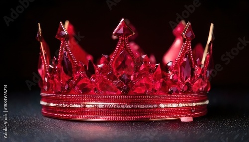 Ornate Red Crown - A Symbol of Royalty and Power.