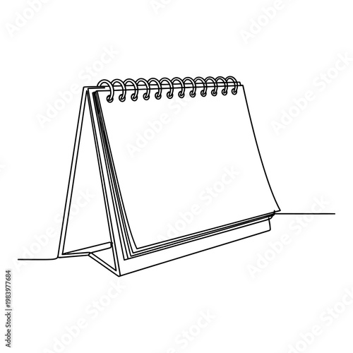 simple desk calendar illustration with spiral binding perfect for office planning designs