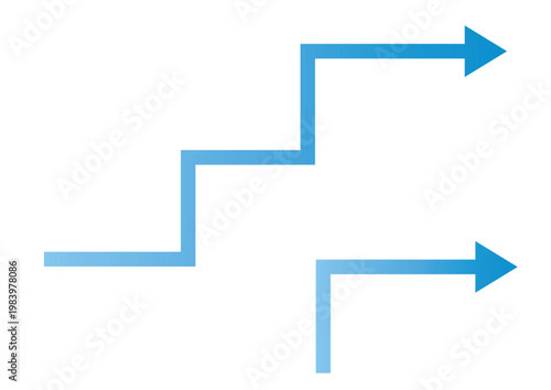 細線分岐階段矢印アイコン フローチャートUI素材