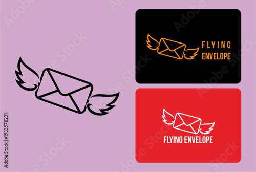Flying envelope Icon Illustration Vector