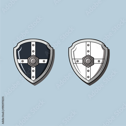 Medieval Shield Flat Illustration vector