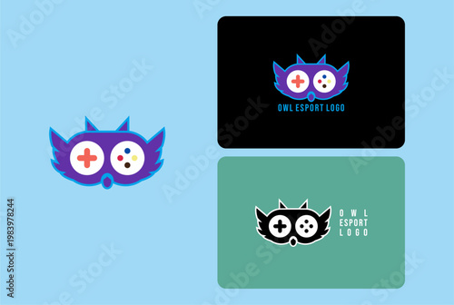 Owl esport logo gaming vector