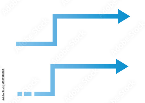 細線ステップ矢印アイコン 途中工程UIフロー素材