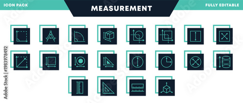 Geometric Shapes, Rotation, Scale and Dimension Icons Set for Website, Apps and UI Interfaces