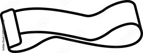 resistance band loop of elastic with subtle tension line art vector illustration on transparent background