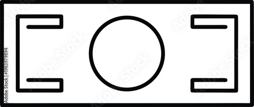 microscope slide rectangle with centered specimen line art vector illustration on transparent background