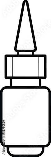 eye drop bottle narrow bottle with dropper tip line art vector illustration on transparent background