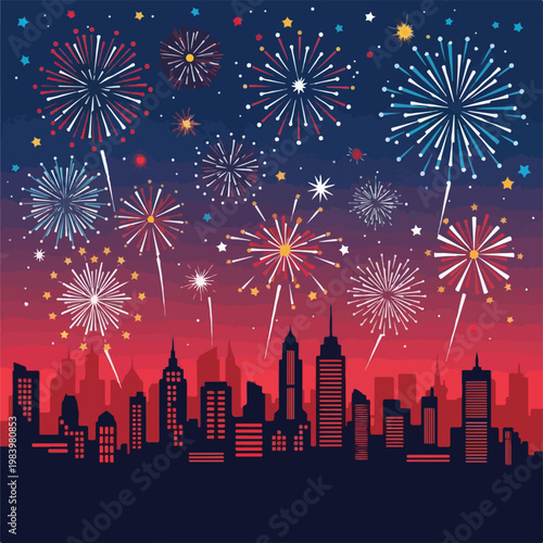 Fireworks exploding in the night sky 2.