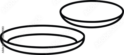 contact lens small circle with subtle edge thickness line art vector illustration on transparent background