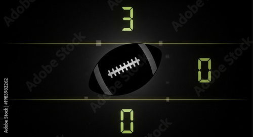 American Football Scoreboard Displaying Score.