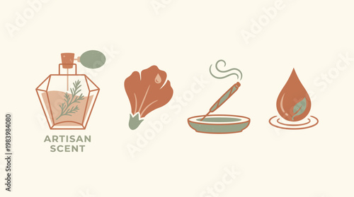 Minimalist Artisan Scent and Fragrance Symbols