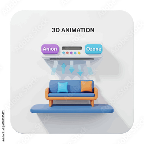 Home air purifier system with anion and ozone functions