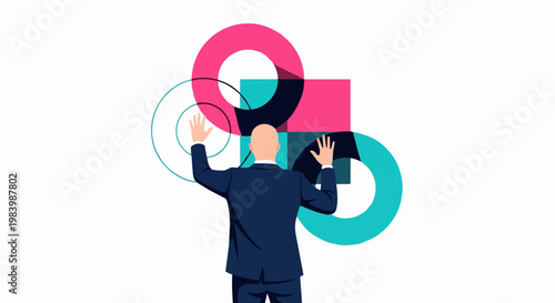 A cartoon character angler fisherman catching fish in a lake as a hobby and recreation outdoor activity.